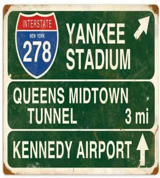 Yankee Stadium Vintage rétro Rustique Metal Tin Sign Pub Store Wall Déco Art 8 pouces8301098