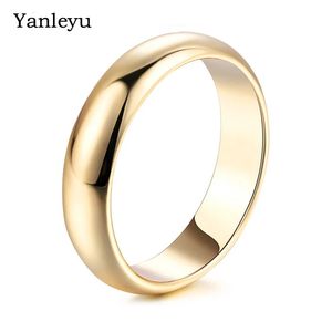 Yanleyu Luxury 18K Gold Color Engagement Sieraden trouwring paar ringen voor mannen en vrouwen jubileum Gift Groothandel PR426 240411
