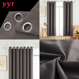 Yanyangtian Blackout Curtain Home Decor Window Window Stombing Rideaux pour la chambre Rideaux de plancher solide simples plus épais 240115