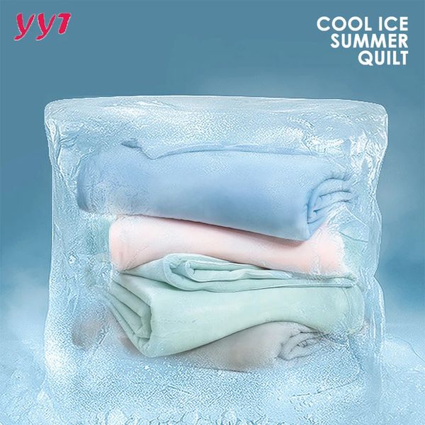 Yanyangtian Summer Ice Silk Quilt Bedpread sur le lit Air Climating Countreur High Luxury Litting Queen King Size 240506