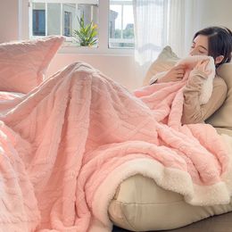 Yanyangtian hiver chaude velours couverture en peluche du canapé moelleux du genou couvre-plaid décoration de maison de luxe bébé 240409