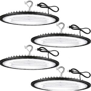Yanycn 4 Pack 240W Ufo LED High Bay Lightture pour Commercial Shop Bay Lighting - 40000lm, 5000K Daylight, 1050W MH équivalent