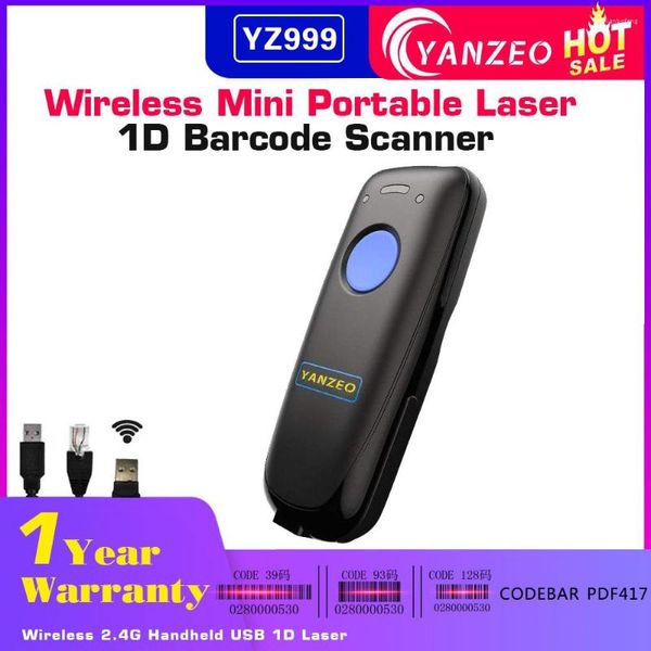 Yanzeo YZ999 Connexion 3 en 1 polyvalente Lecteur de codes à barres de poche portable Mini scanner Bluetooth sans fil 2.4G