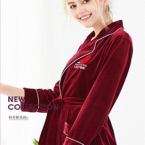 Yao Ting explosie modellen Koreaanse fluwelen enkele nachtjapon vrouwelijke herfst en winter warme lange liefde badjassen home service216k