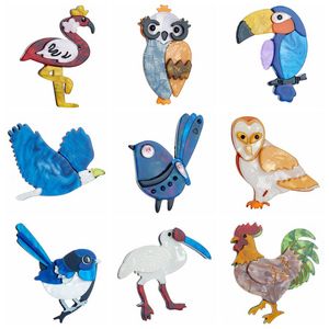 YAOLOGE acrylique hibou paon pic oiseaux migrateurs broches pour unisexe enfants dessin animé animaux broche broches Badge bijoux cadeaux