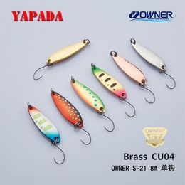 YAPADA cuillère en laiton CU04 2 8g 3 6g 4 7g 36X10mm propriétaire crochet unique cuillère en métal multicolore ruisseau leurres de pêche truite T191016250b