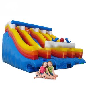 Yard Summer Playhouse Commercial 18oz Vinyl Grote opblaasbare waterglijbaan Dry Slide Kinderen Volwassenen Games te koop