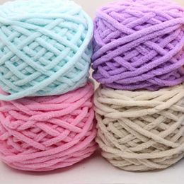 Fil 100g/boule couleur mélangée chenille fibre ultrafine doux lait coton tricoté laine écharpe fil P230601