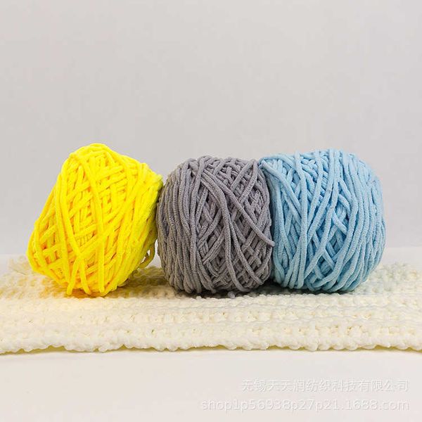 Fil 100g épais lin crochet tricoté laine groupe bricolage cuir chevelu chapeau tapis curseur fil 15 couleurs P230601