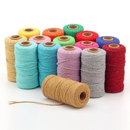 Hilo de cuerda de 100M, ed-Cord, 100% algodón, hilo colorido, hilo de macramé, 295x