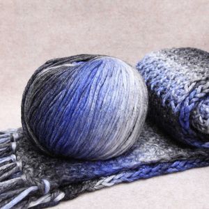 Hilo 140g/bola filamento arco iris color teñido hilo grueso algodón crochet varilla tejida bufanda bebé sombrero P230601