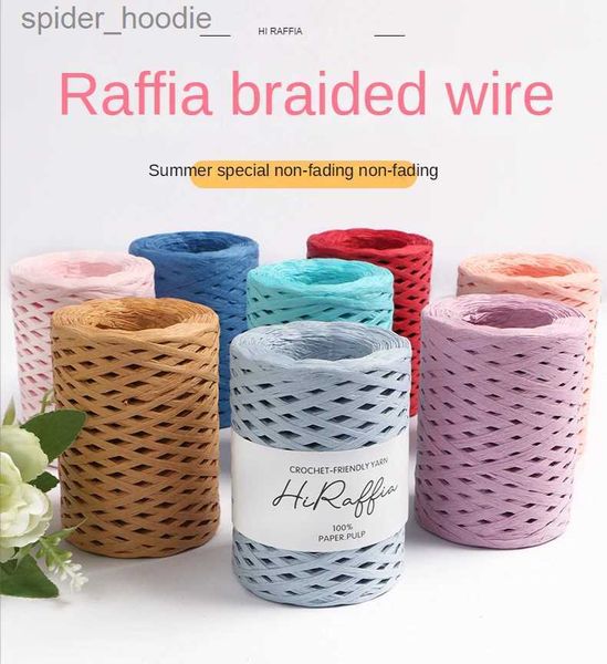 Hilo 150m RAFFIA RAFFIA PAPER DE PAPEL DE HILO PARA EMBARGO Y CROCHET PATO DIY DIY BOLS BOLS SELPORTORES DE MILLAS PREGUNTAS SUATO 80G/PCS L231130