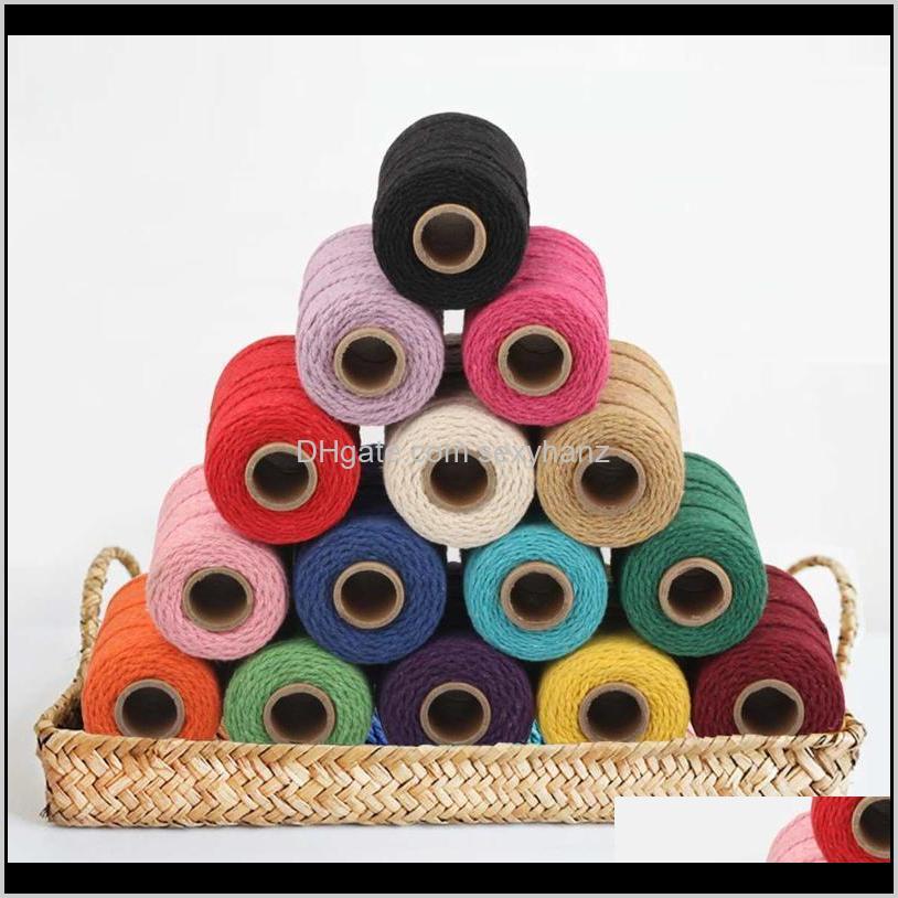 Yarn 2Mm 100 Cotton Colorful Cord Rope Beige Twisted Craft Rame String Diy Home Textile Wedding Decorative Supply 2 Strands1 Vml2G Mlj9V