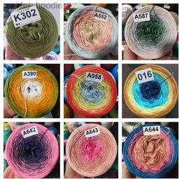 Fil 300g coton mercerisé dégradé couleur gâteau fée ligne printemps/été Crochet fil vêtements Shl jupe Lacre bricolage doux gâteau fil L231130