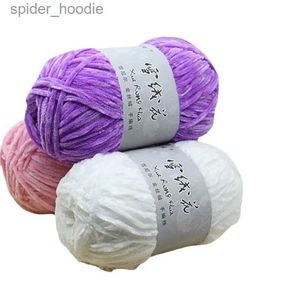 Fil 3x100g Edelweiss or velours Chenille fil moyen laine grossière ligne pour bricolage Crochet pull écharpe poupée et tricot L231130