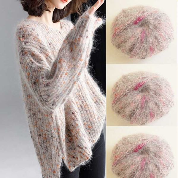 Fil 50g / boule tricoté Mohair fil au crochet laine douce bricolage tricoté à la main chapeau fileté pull écharpe moelleux en peluche Lana couleur livraison gratuite P230601