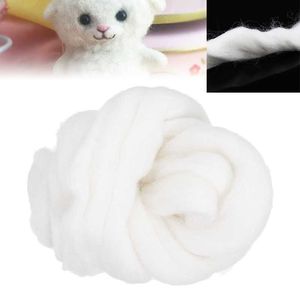 Fil 50g doux blanc mérinos teint haut utilisé pour le projet de tricot et de couture de poupée bricolage fibre de feutre itinérant P230601