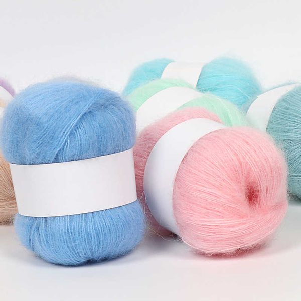 Hilo Angora Baby Mohair se utiliza para tejer y esponjosos suéteres de bricolaje bufandas de encaje de ganchillo lana fina Lanas 25 g / bola envío gratis P230601