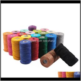 Fil Vêtements Tissu Vêtements Drop Delivery 2021 100 mètres Twistedcord 100% coton corde colorée ficelle Rame cordon chaîne fil pour la fête