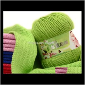Fil Vêtements Tissu Vêtements Drop Delivery 2021 Babys Ball Medium Fine Lait Coton Main Bricolage Sac À Tricoter Soie Protéine Veet Crochet Crochet Slipp