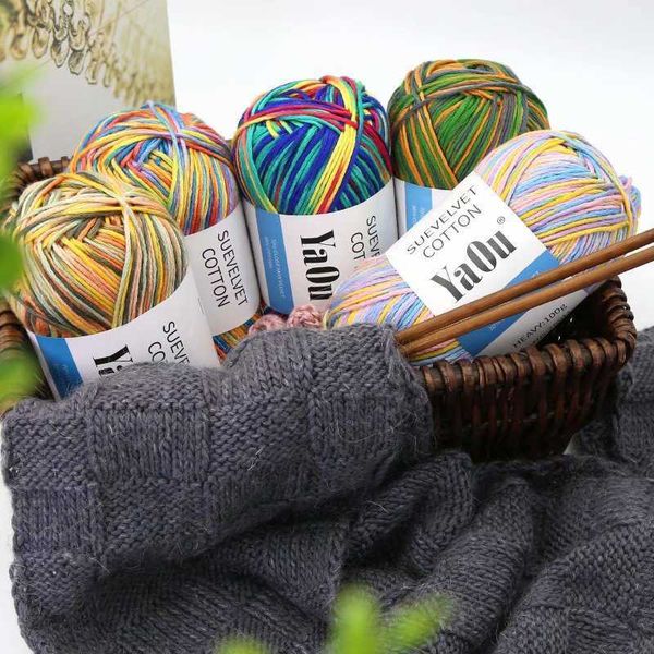 Des boules de coton au crochet tricotées à la main de fil coloré sont utilisées pour les chapeaux, les écharpes, les jouets, les coussins. Vente en gros en usine et livraison gratuite P230601
