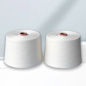 Hilo de algodón tejido blanco hecho a mano hilo de tubo de algodón segmento teñido flujo de aire hilado hilo de lujo