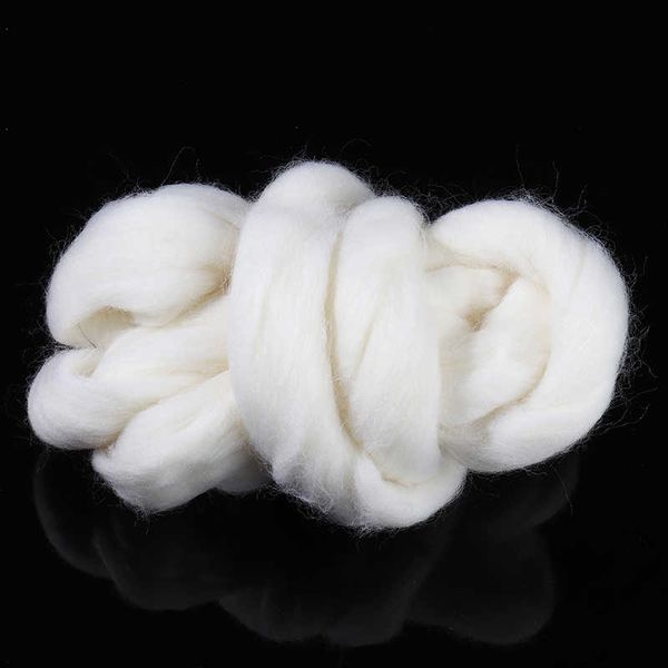 Fil nouveau coton blanc doux 50g mérinos teint haut fibre de laine itinérante pour tricot feutre bricolage couture P230601