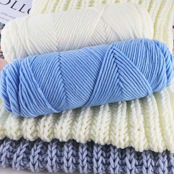 Fil en gros 300g/lot de coton de lait doux peigné naturel crochet Cochet bébé écheveau épais pour fil à tricoter fil à crochet P230601