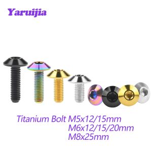 Yaruijia Titanium Bolt M5M6M8X12 / 15/20 / 25 mm Head Hex ou Vis de tête Torx pour les attaches de vélo de moto