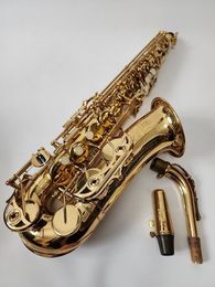 YAS-475 Saxofón Alto Lacado Dorado con Estuche Rígido Instrumento musical.