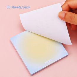 Yatniee 50Sheets Kawaii Klading Gradiënt Sticky Notes Mark Message N Times Sticky Stationery Supplies Office Accessories