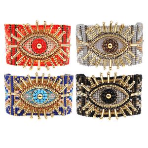 Yaukia Mexicaanse Demon Eyes Miyuki Armband Vrouwelijke Turkse Persoonlijkheid Mode Pulseras Mujer Moda Armband Hand Geweven Sieraden