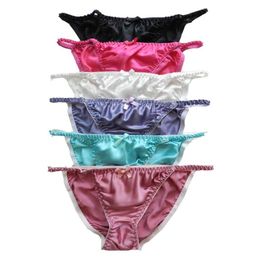 Yavorrs 6pcs Nouveau style 100 Silk Women039s String Bikini Pantes Underwear9030496