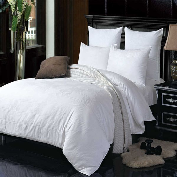 YAXINLAN juego de cama de algodón puro color puro estilo de hotel de lujo satinado-como sábana funda de edredón funda de almohada 6 piezas nuevo producto 2019 Y200111