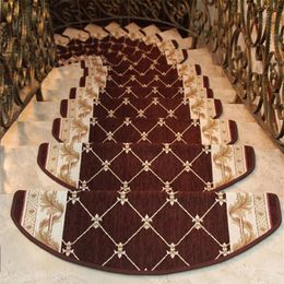 yazi Tapis d'escalier anti-dérapant Tapis floral pastorale européen auto-adhésif Tapis de marche d'escalier d'escalier doux T200518214M