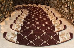Yazi niet -slip trap tapijt self -adhesive European pastorale bloemen tapijt woonkamer zachte trap trap stappen mat t2005181743270