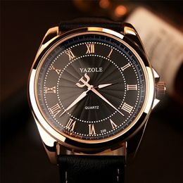 Yazole Business Watch Men Top Brand Luxury Quartz Pols horloges klassieke mode lederen mannelijke polshorloge Clock Reloj Hombre 220530