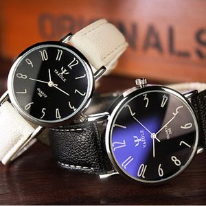 Yazole Quartz Horloge Mannen Casual Business Lederen Band Horloges Klassieke Ultradunne Blue Glass Mens Quartz-Watch Reloj Hombre