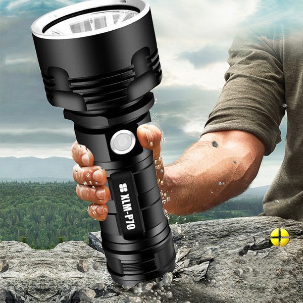 YB007 XHP70 lampe de poche LED Super puissante XM-L2 torche tactique USB Rechargeable Linterna lampe étanche lanterne Ultra lumineuse