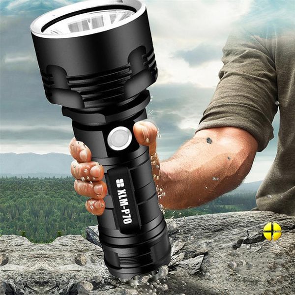 YB007 XHP70 Lampe de poche LED super puissante XM-L2 Torche tactique USB Rechargeable Linterna Lampe étanche Ultra Bright Lantern335b