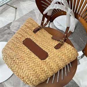 ybag Letter Geweven Stro Tote Bag Winkelmandje Zakken Designer Handtas Met Grote Capaciteit Vakantie Reizen Emmer Zakken Dames Totes Okseltas Portemonnee 230515