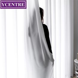 Ycentre witte chiffon vaste pure gordijn voor woonkamer slaapkamer raam voiles tule cortinas voelen glad en zacht aan aan de aanraking 220511