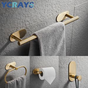 Ycrays pas de forage accessoires de salle de bain en or