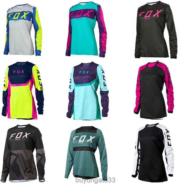 YDYO Camisetas para Hombre Camisetas para Mujer Bat Fox Downhill Camisas para Bicicleta de montaña Secado rápido Offroad Dh Motocross Ciclismo Jersey Manga Larga Ropa MTB