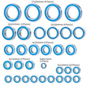 Kit de roulement ouais 32pcs pour 1/10 RC Crawler Car TRX4 TRX-4 E-REVO 2.0 Tra86086-4 Bleu Ball Bearing Pièces de mise à niveau