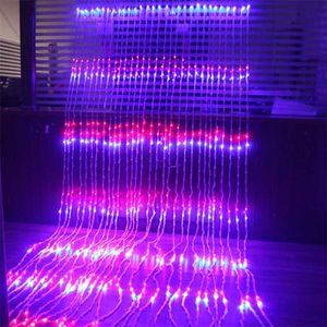 année 6X3M LED Cascade Rideau Icicle Festoon led String Light Noël Fête De Mariage Fond jardin Décoration lumières 211109