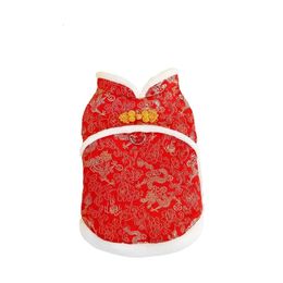 Année de chien Tang Tang Suit Chinese Spring Festival Pet Vêtements Vêtements Harness Vest Cat Cat Cabinement Veste en veste 240412