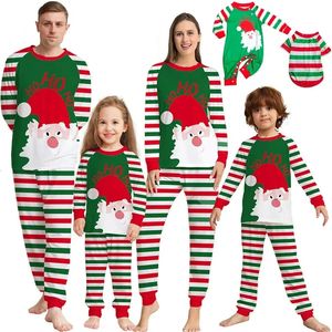 Jaar Familiekleding Sets Babykleding Kerstmuts Brief Afdrukken Vader Moeder Kinderen Pyjama Homewear 231226
