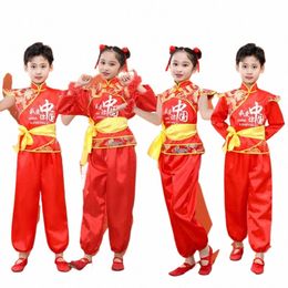 Jour de l'année Performance Costume Drag Dance Danse folklorique chinoise Costume de danse Yangge Costume de performance Wushu pour enfants I1sn #