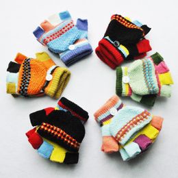 ans Nouvelle Arrivée Hiver Enfants Gants Chaud Bébé Garçons Filles Mitaines Enfants Tricoté Patchwork Épaissir GantsZZ